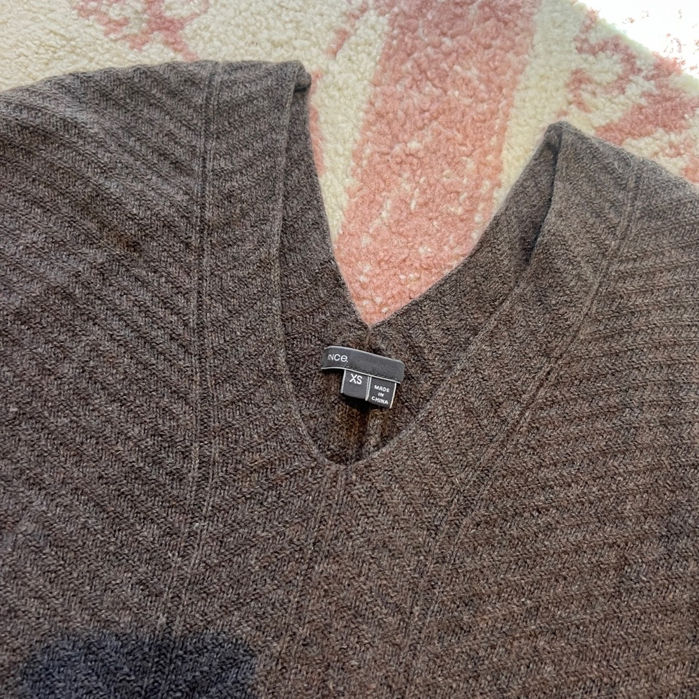 Brown Vince V-Neck Sweater